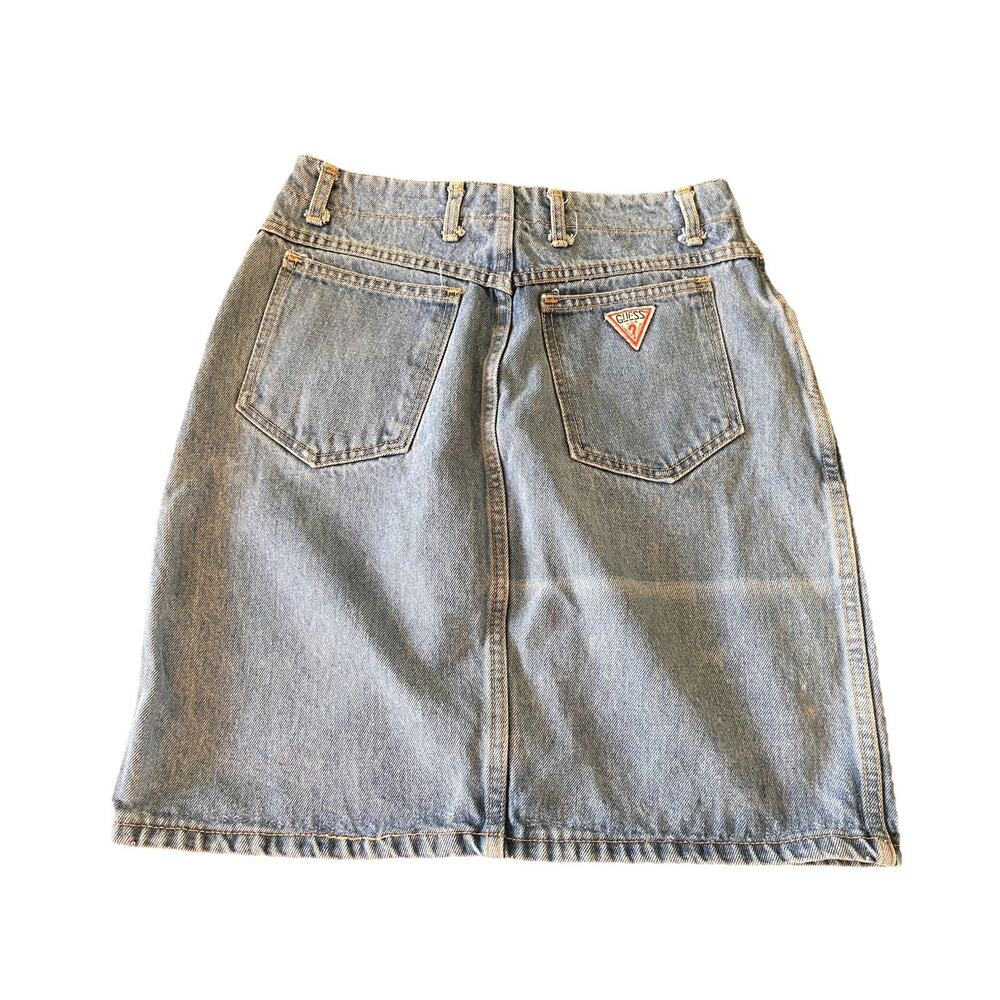 Vintage 80’s Georges Marciano Guess High Waist Denim Jean Skirt Size 31
